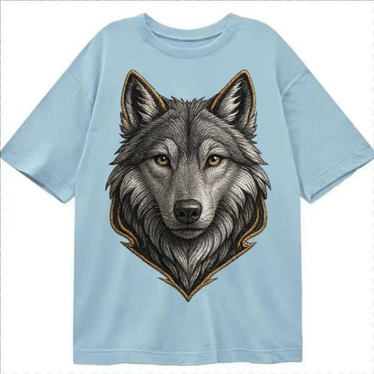 Wolf Totem Spirit Animal Silver Gray Thread Loyalty And Stre Classic T-shirt – Light Blue