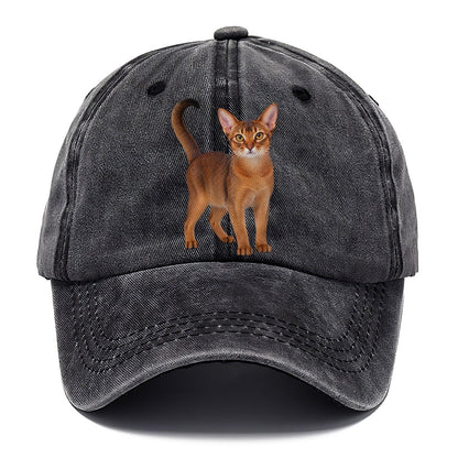Abyssinian Standing Three Quarter Realistic Cat Portrait Classic Cap – Graphite