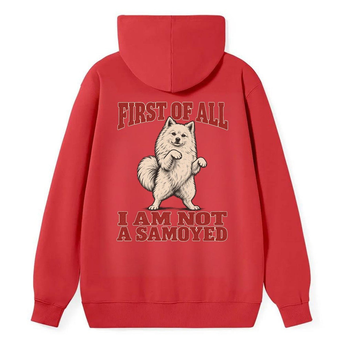 American Eskimo Dog Dog Declarations Classic Pullover Hoodie – Red