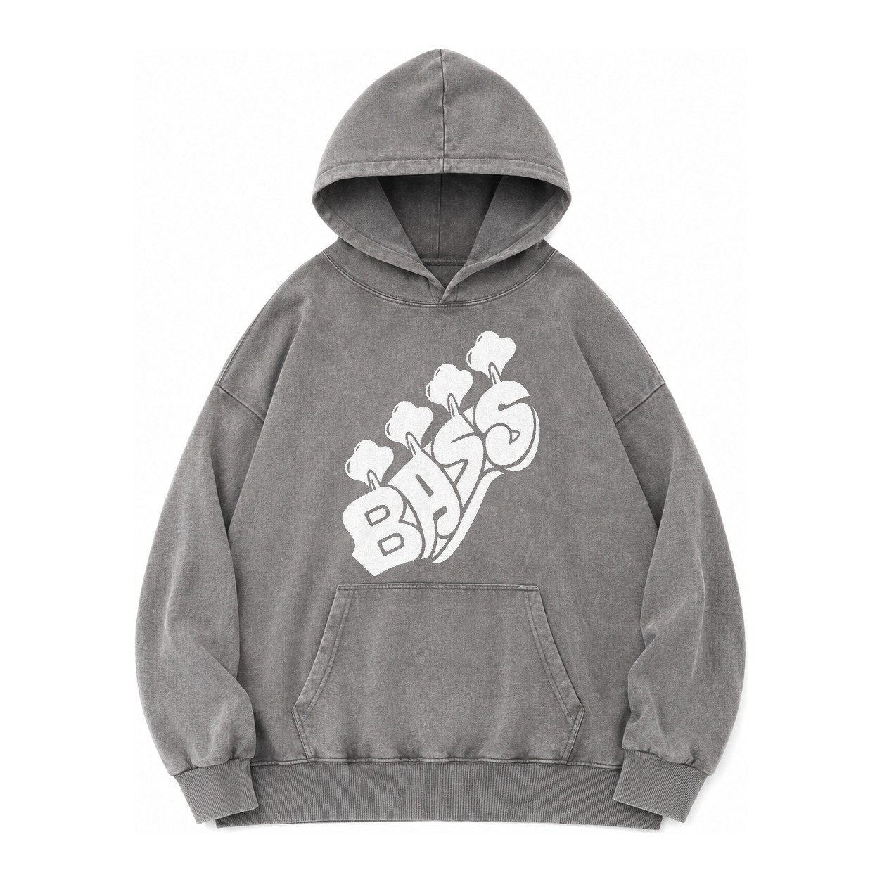 Bass Vintage Washed Hoodie – Grey