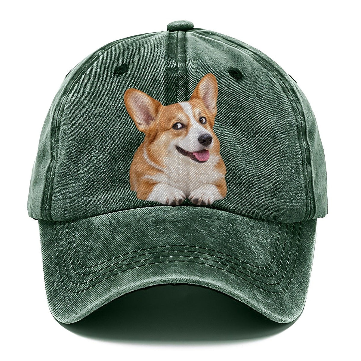 Corgi Side Eye Portrait Everyday Originals Classic Cap – Forest Mist