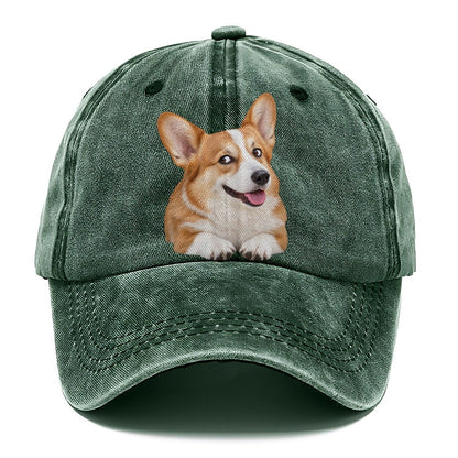 Corgi Side Eye Portrait Everyday Originals Classic Cap – Forest Mist