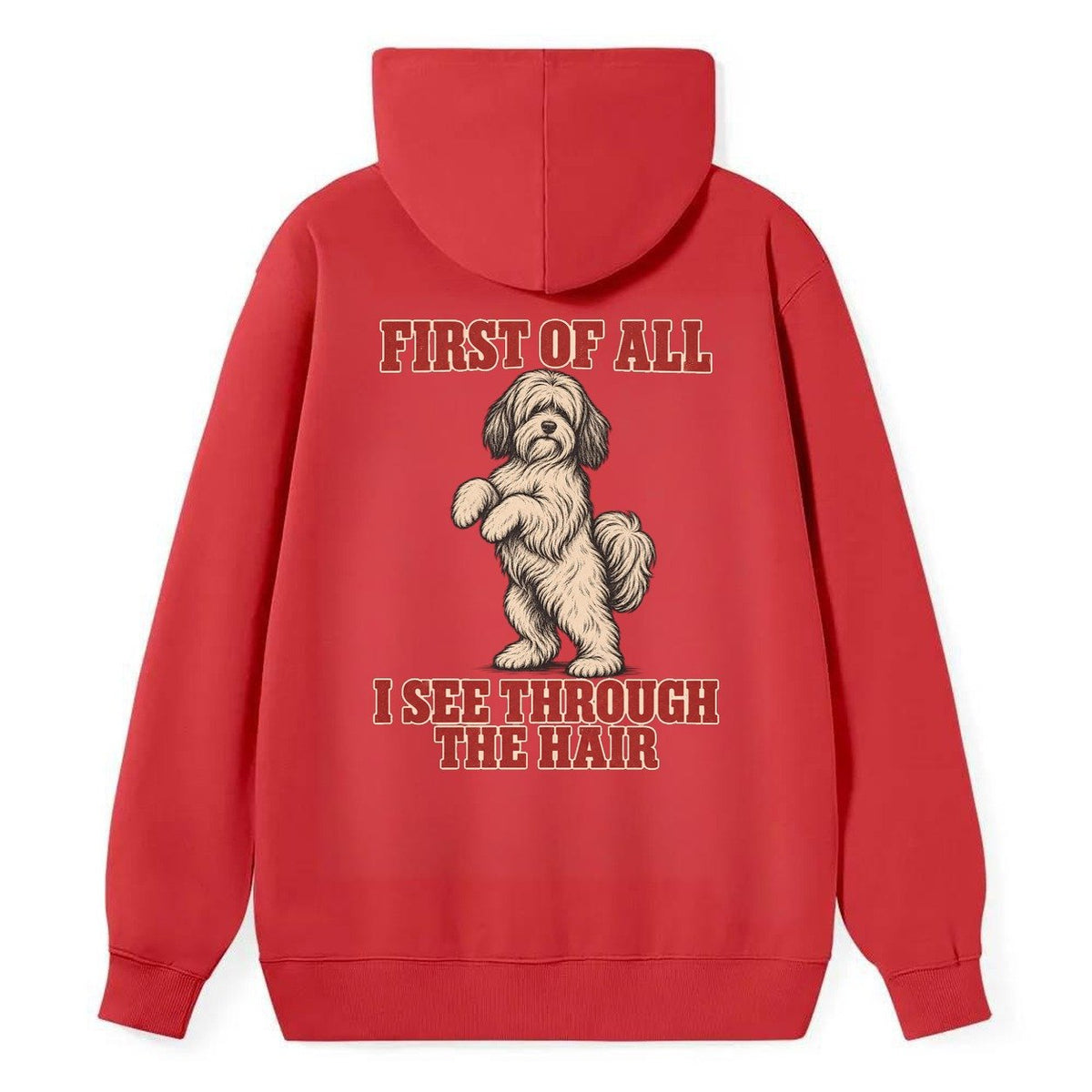 Tibetan Terrier Dog Declarations Classic Pullover Hoodie – Red