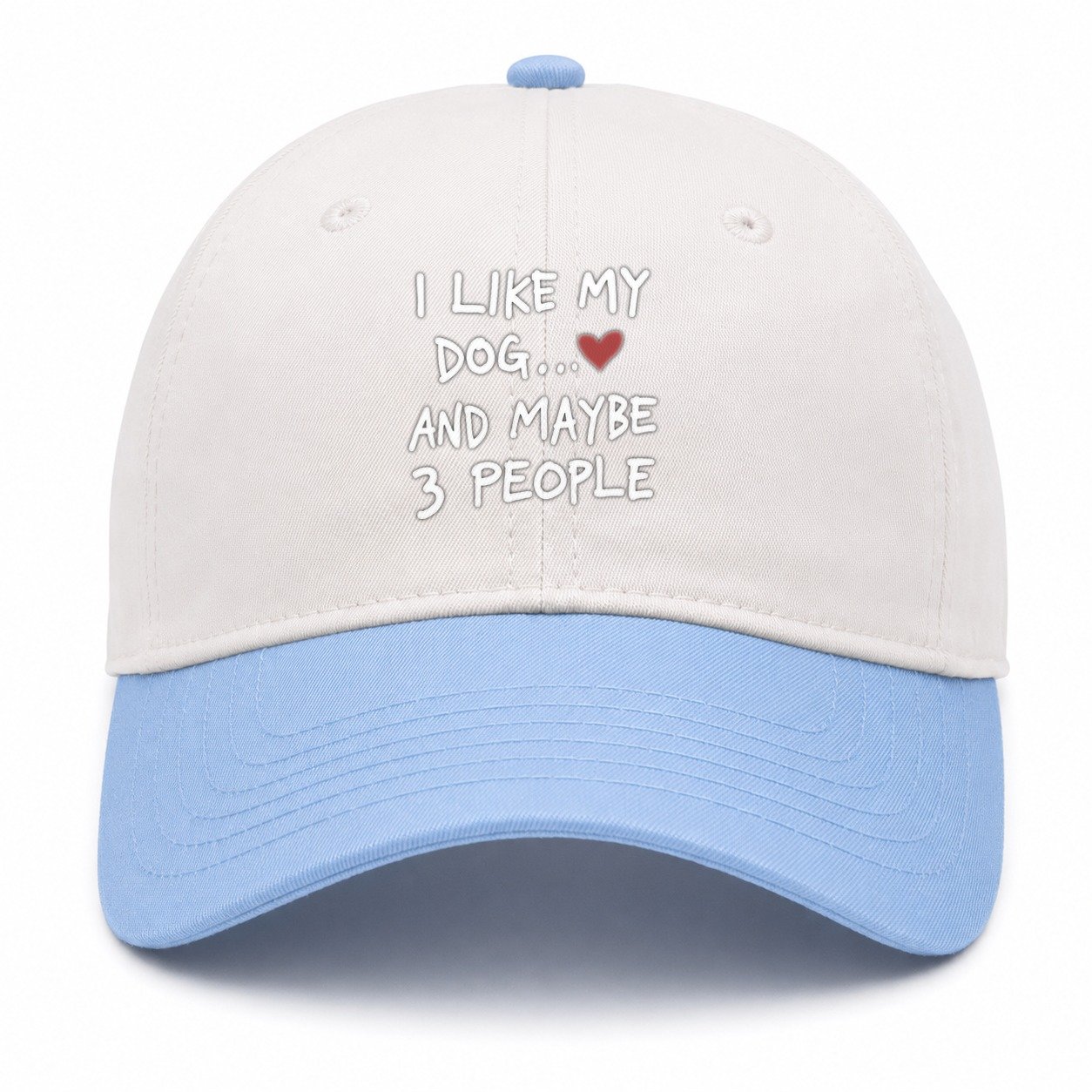 I Like My Dog And Maybe 3 People Two Tone Cap – Sky