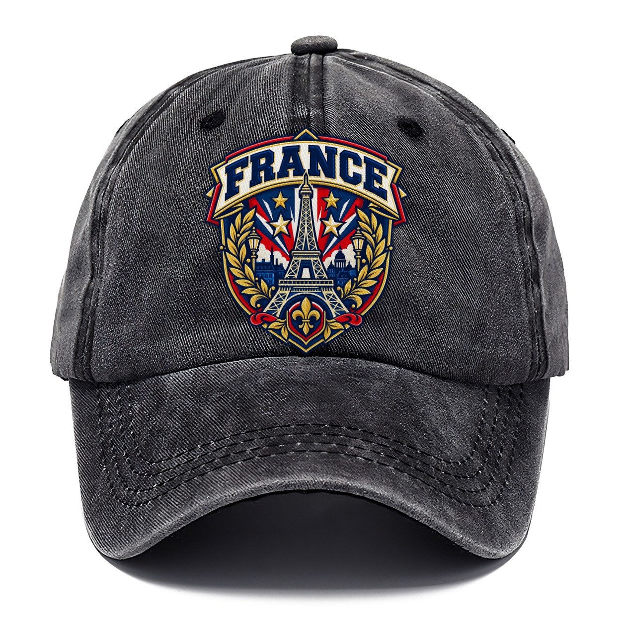 France Retro Badge Country Logos Classic Cap – Graphite
