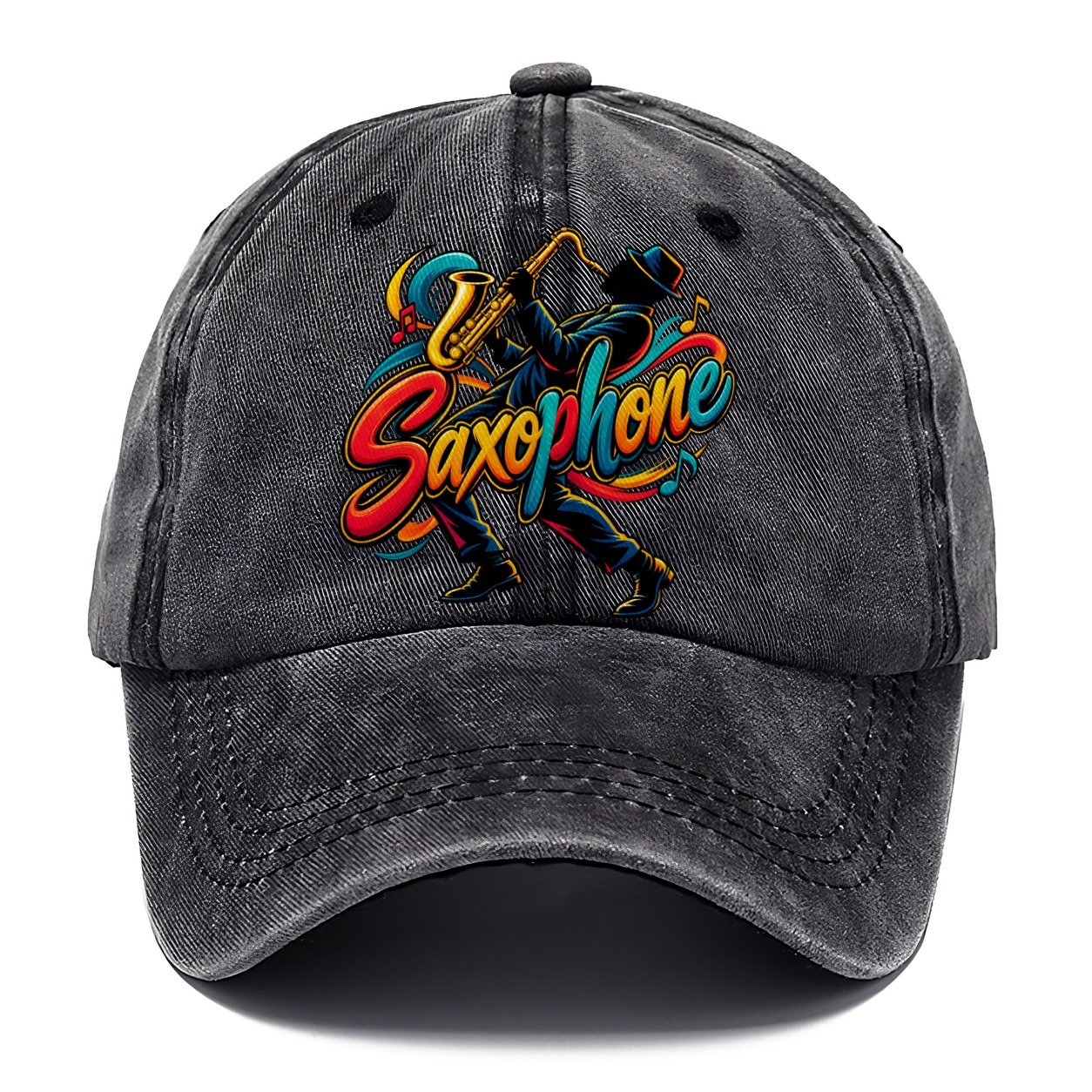 Saxophone Wordmark Music Instruments Classic Cap – Graphite