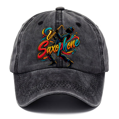 Saxophone Wordmark Music Instruments Classic Cap – Graphite