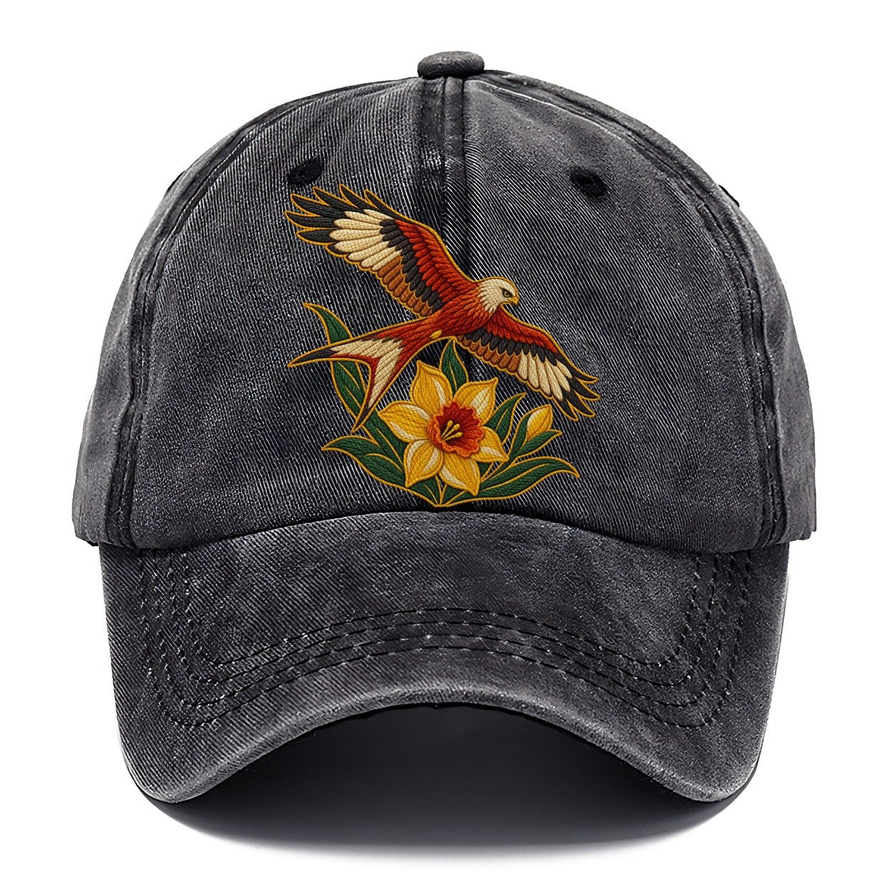 Welsh Daffodil And Red Kite Uk Culture Heritage Classic Cap – Graphite
