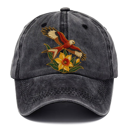 Welsh Daffodil And Red Kite Uk Culture Heritage Classic Cap – Graphite