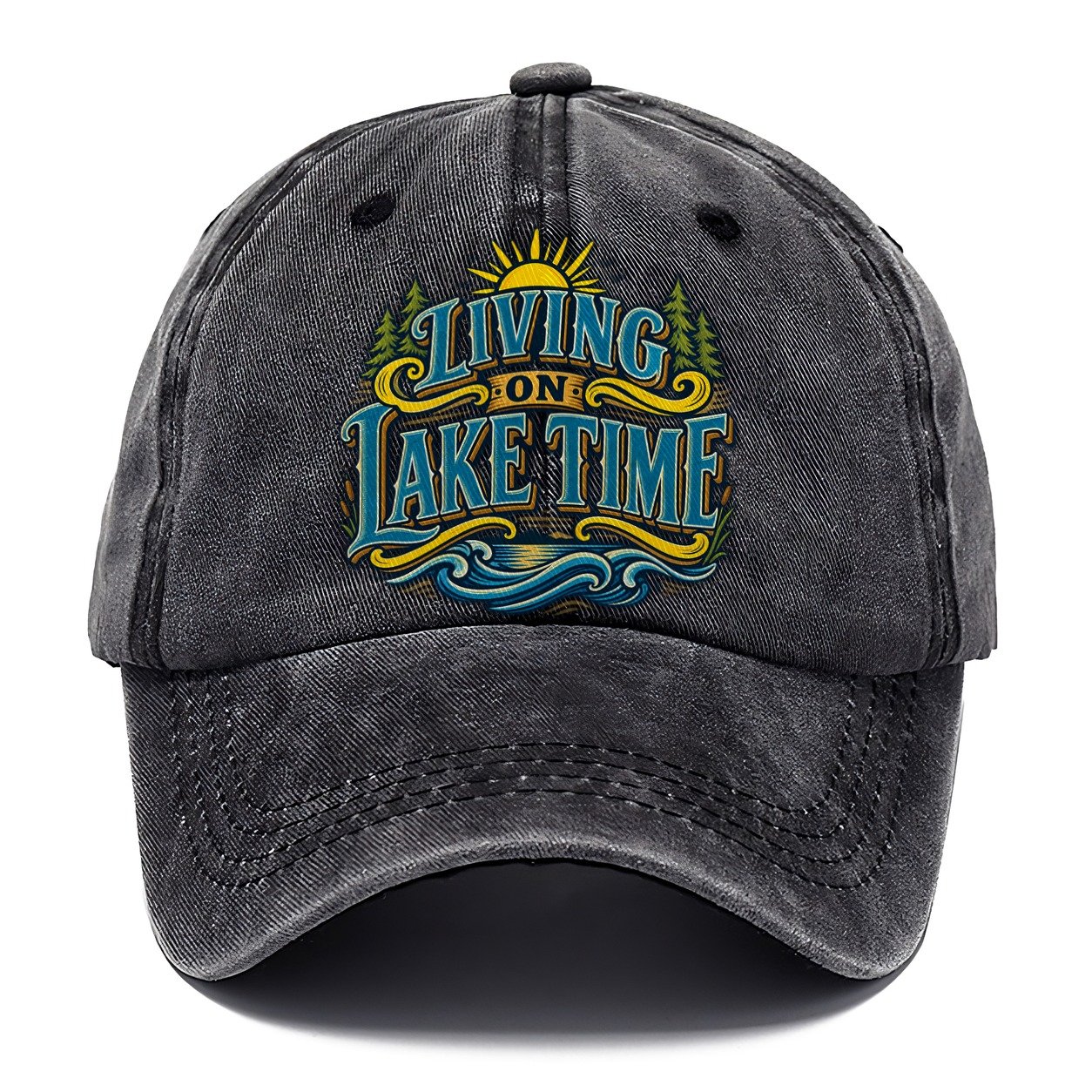 Living On Lake Time Retired Living Classic Cap – Graphite
