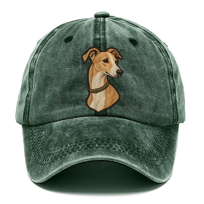 Whippet Head Portrait Fan Favorites Classic Cap – Forest Mist