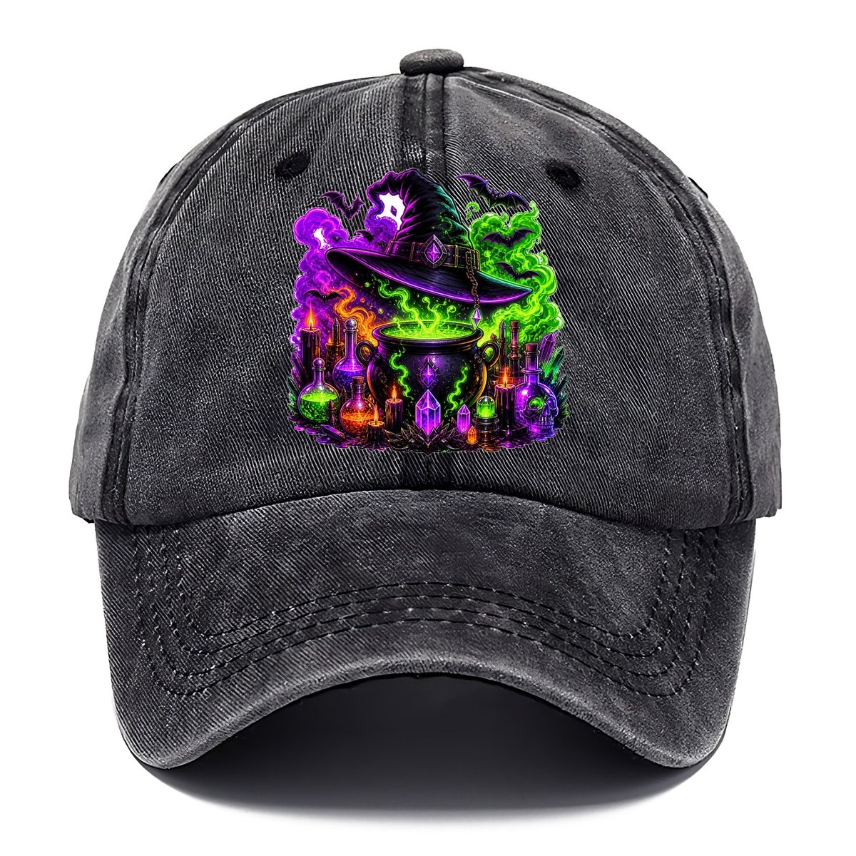 Neon Witch Cauldron Crystal Classic Cap – Graphite