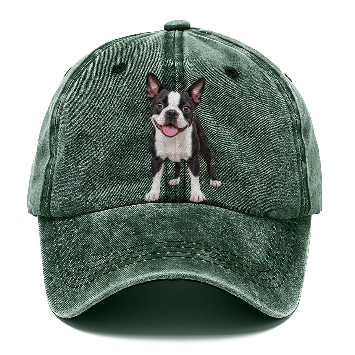 Boston Terrier Standing Top Breeds Classic Cap – Forest Mist