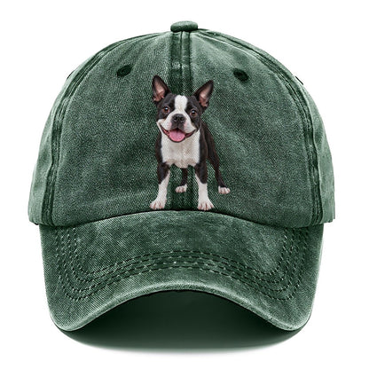 Boston Terrier Standing Top Breeds Classic Cap – Forest Mist