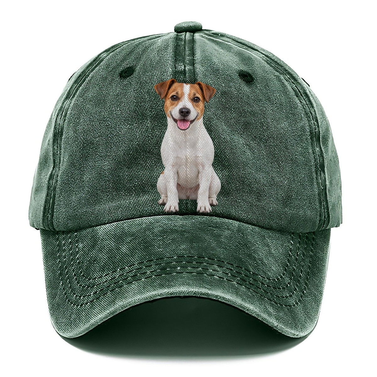 Jack Russell Terrier Sitting Top Breeds Classic Cap – Forest Mist