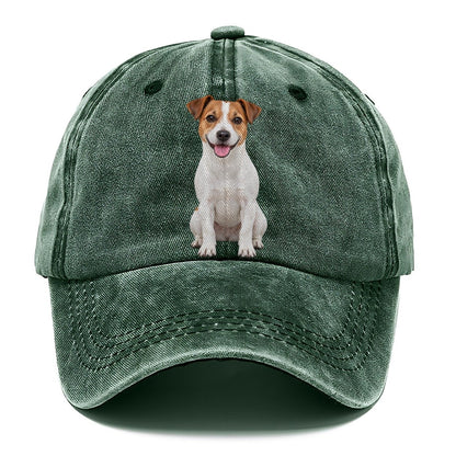 Jack Russell Terrier Sitting Top Breeds Classic Cap – Forest Mist