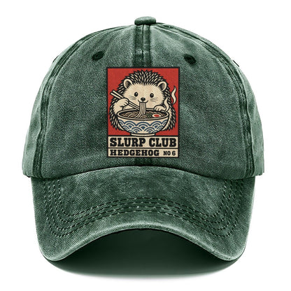 Hedgehog Soba Slurp Club Classic Cap – Forest Mist