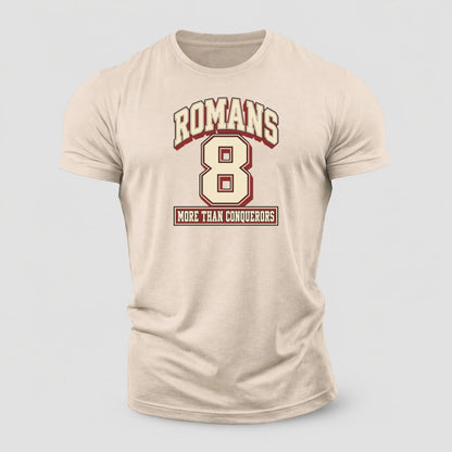 Romans 8 Varsity Chapel Varsity Cotton T-Shirt – Sand