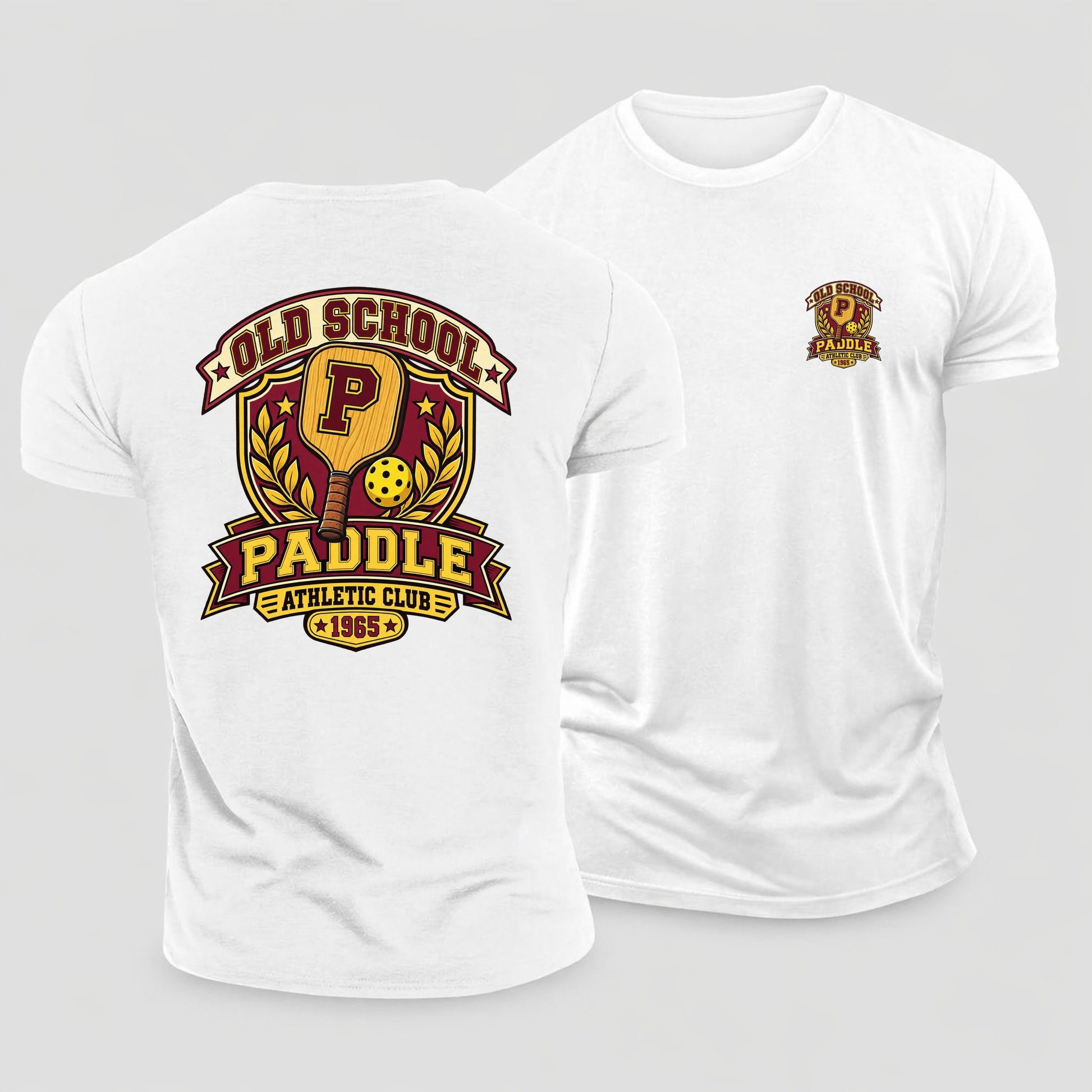 Old School Paddle Athletic Club Pickleball Life Cotton T-Shirt – White