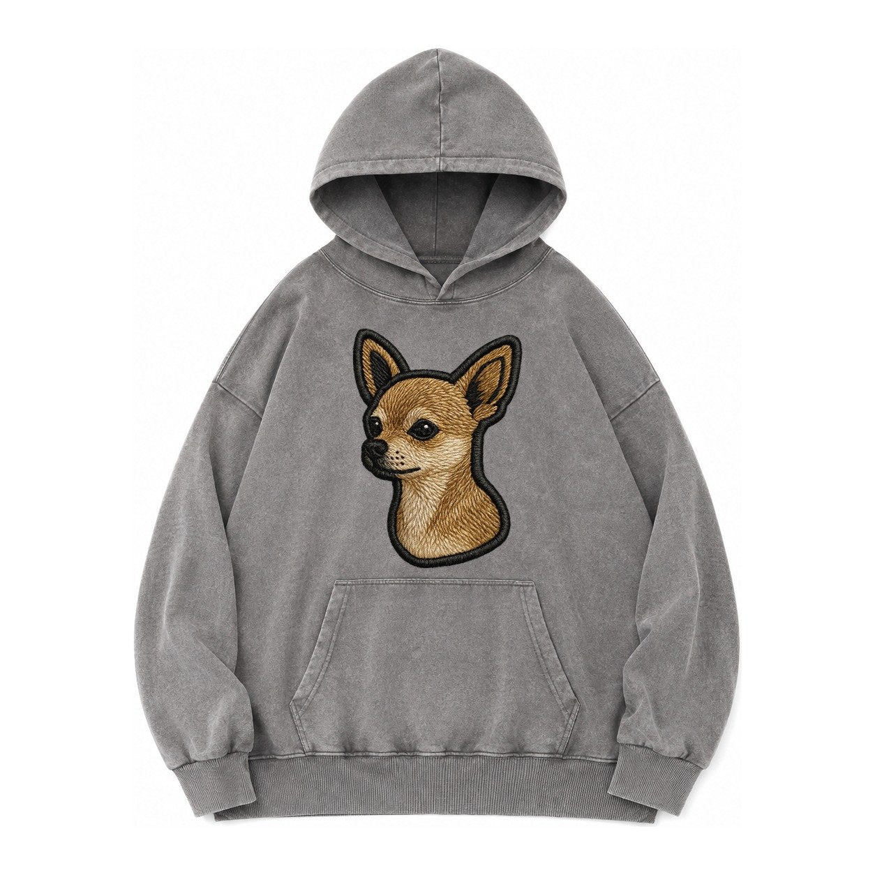 Chihuahua Logo Vintage Washed Hoodie – Grey