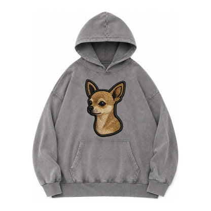 Chihuahua Logo Vintage Washed Hoodie – Grey