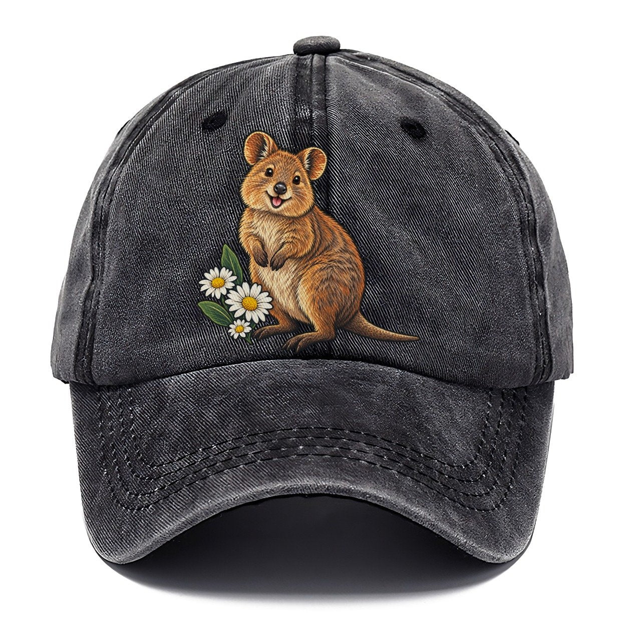 Quokka And Coastal Daisy Australia Cultural Icons Classic Cap – Graphite