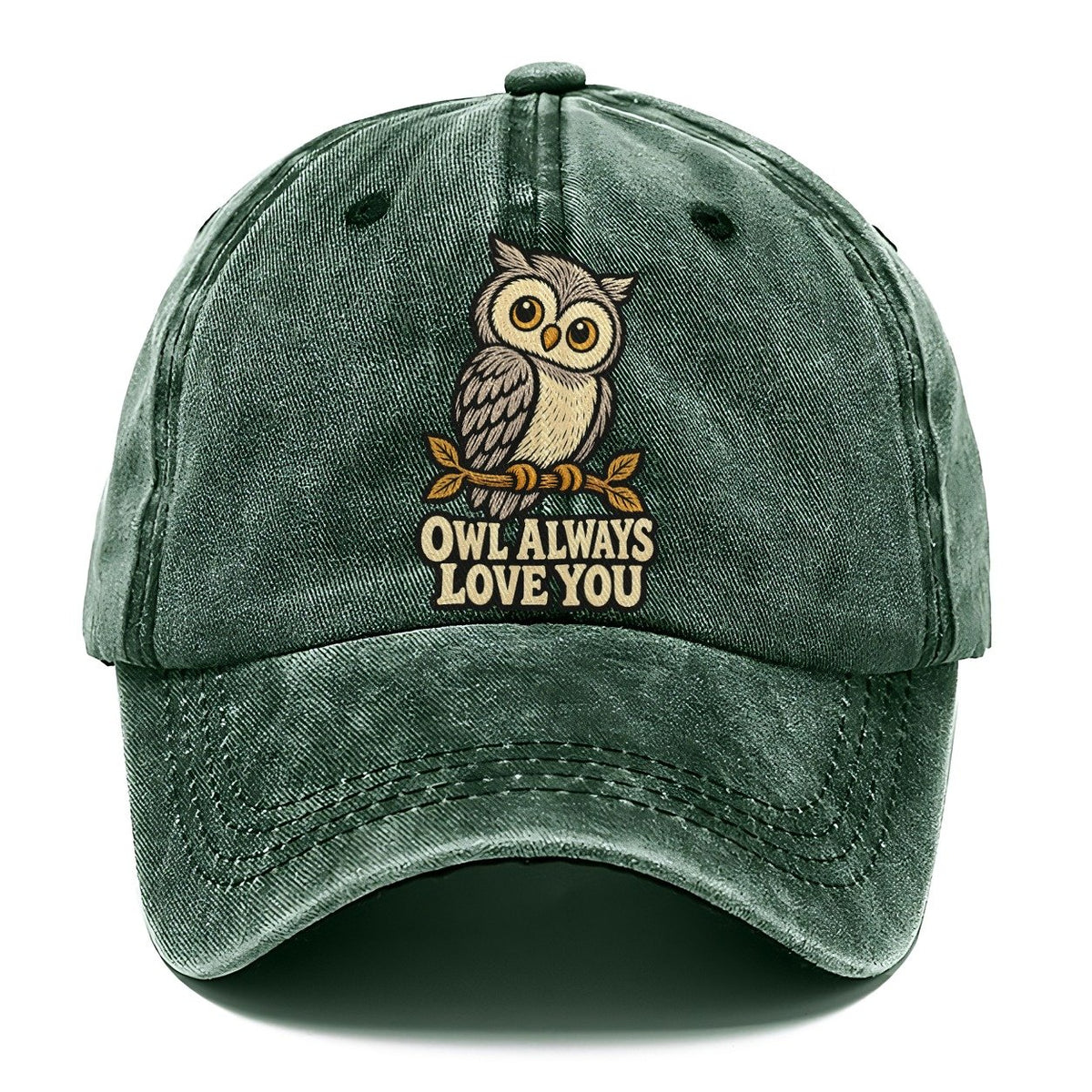 Woodcut Owl Animal Puns Classic Cap – Forest Mist