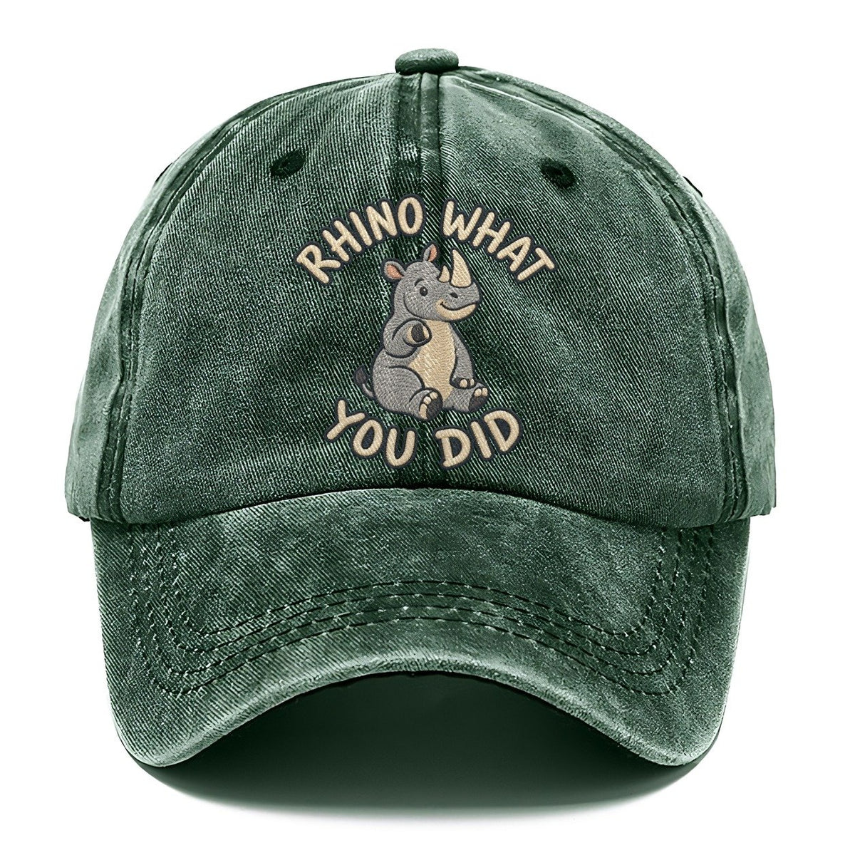 Rhino Animal Puns Classic Cap – Forest Mist