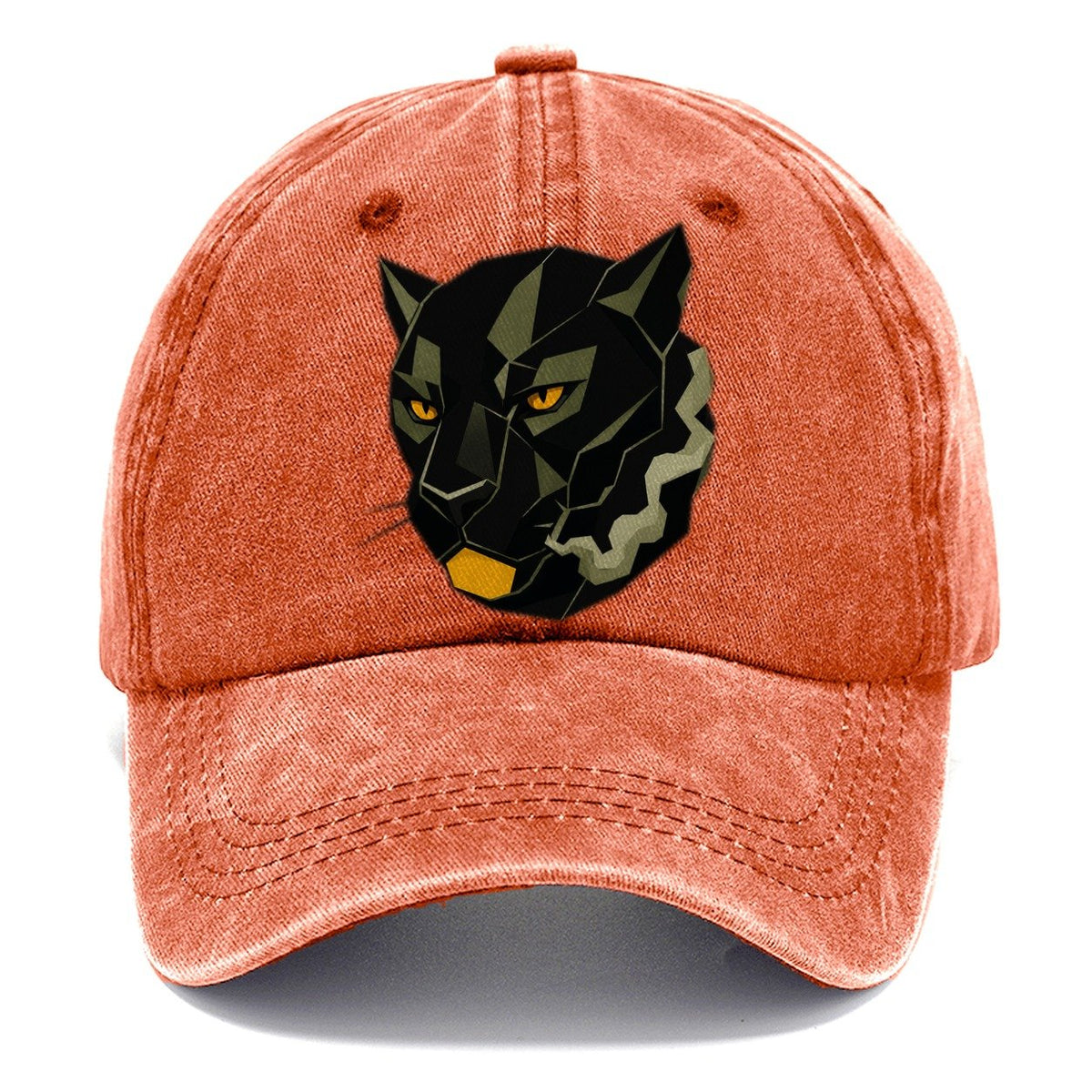 Panther Face Geometric Classic Cap – Terracotta Clay