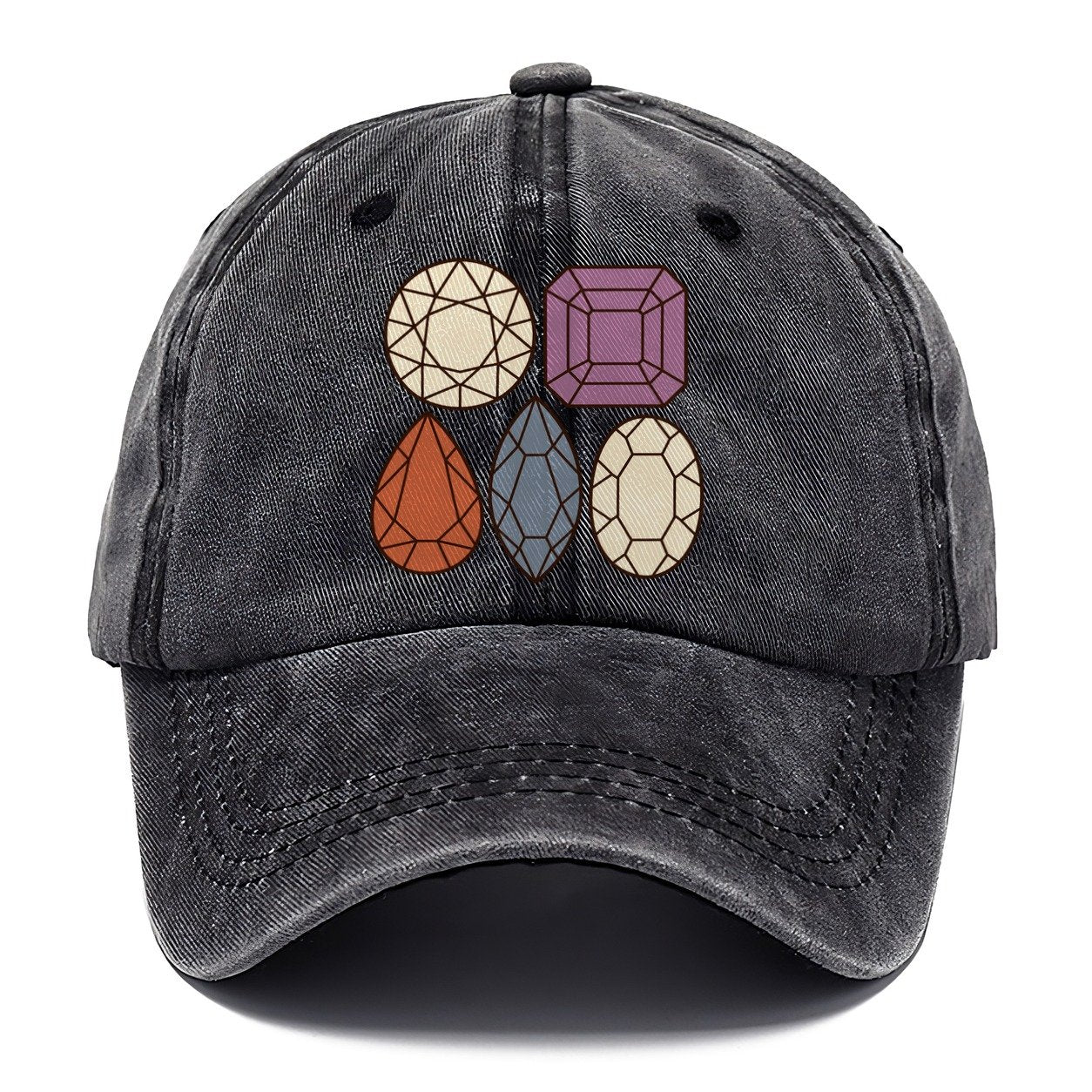 Gem Cut Silhouette Set Rocks And Minerals Classic Cap – Graphite