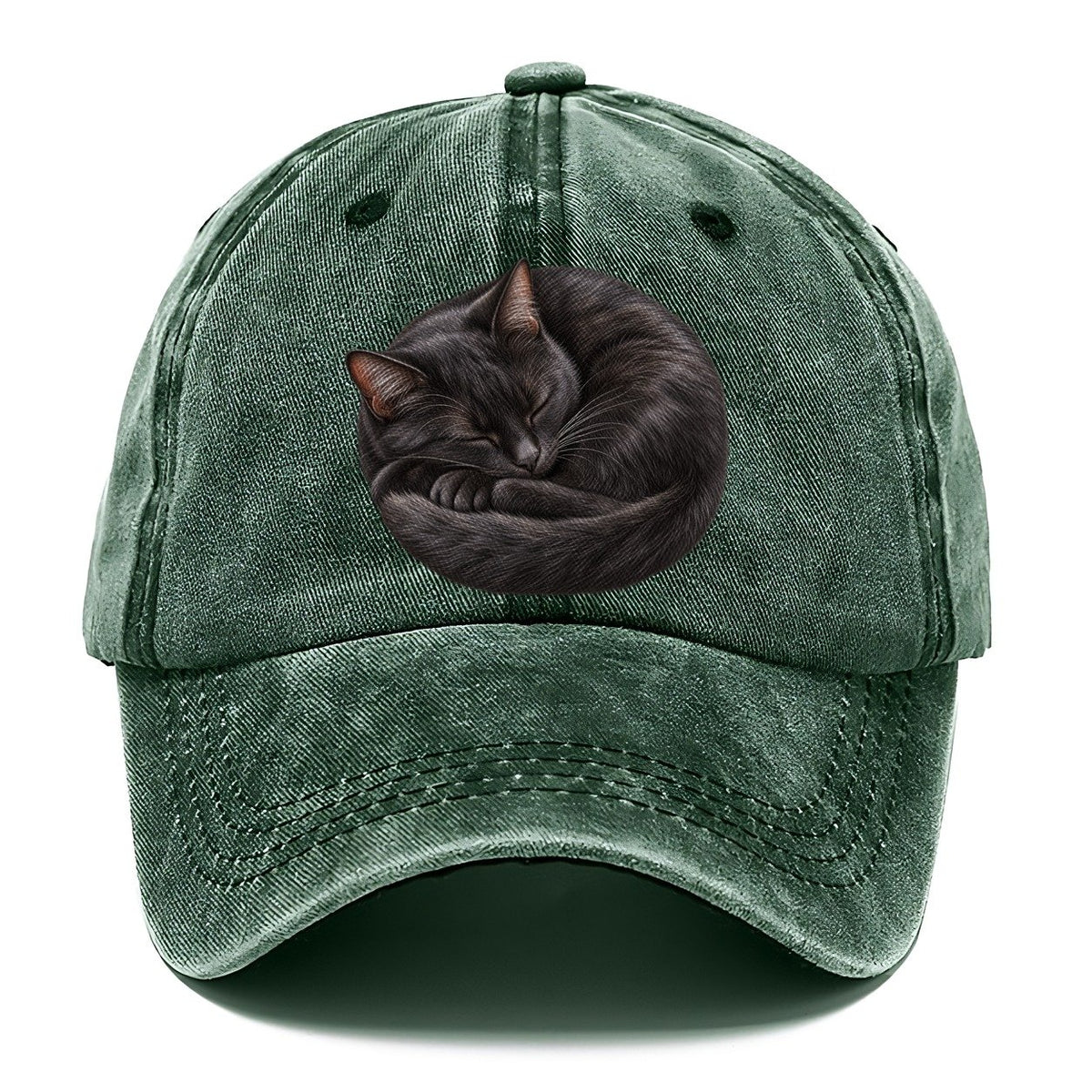 Black Cat Tail Crescent Nap Pastimes Companions Classic Cap – Forest Mist