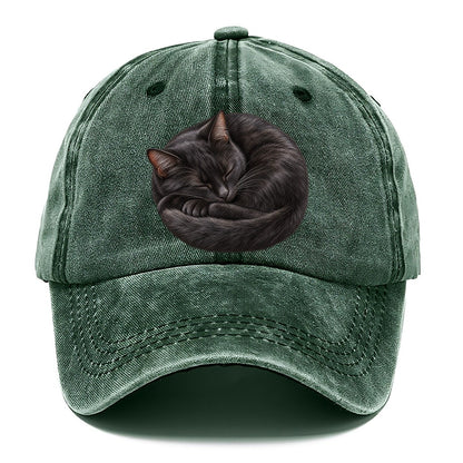 Black Cat Tail Crescent Nap Pastimes Companions Classic Cap – Forest Mist