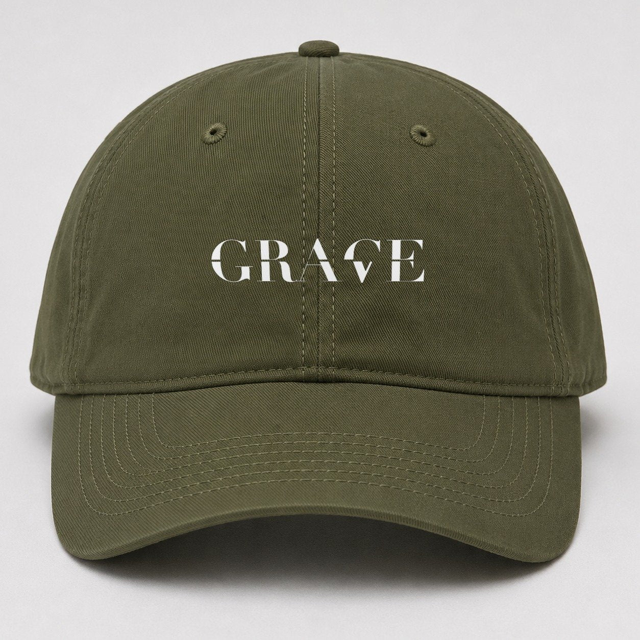 Grace Grave Split Feelings Baseball Cap – Army Green