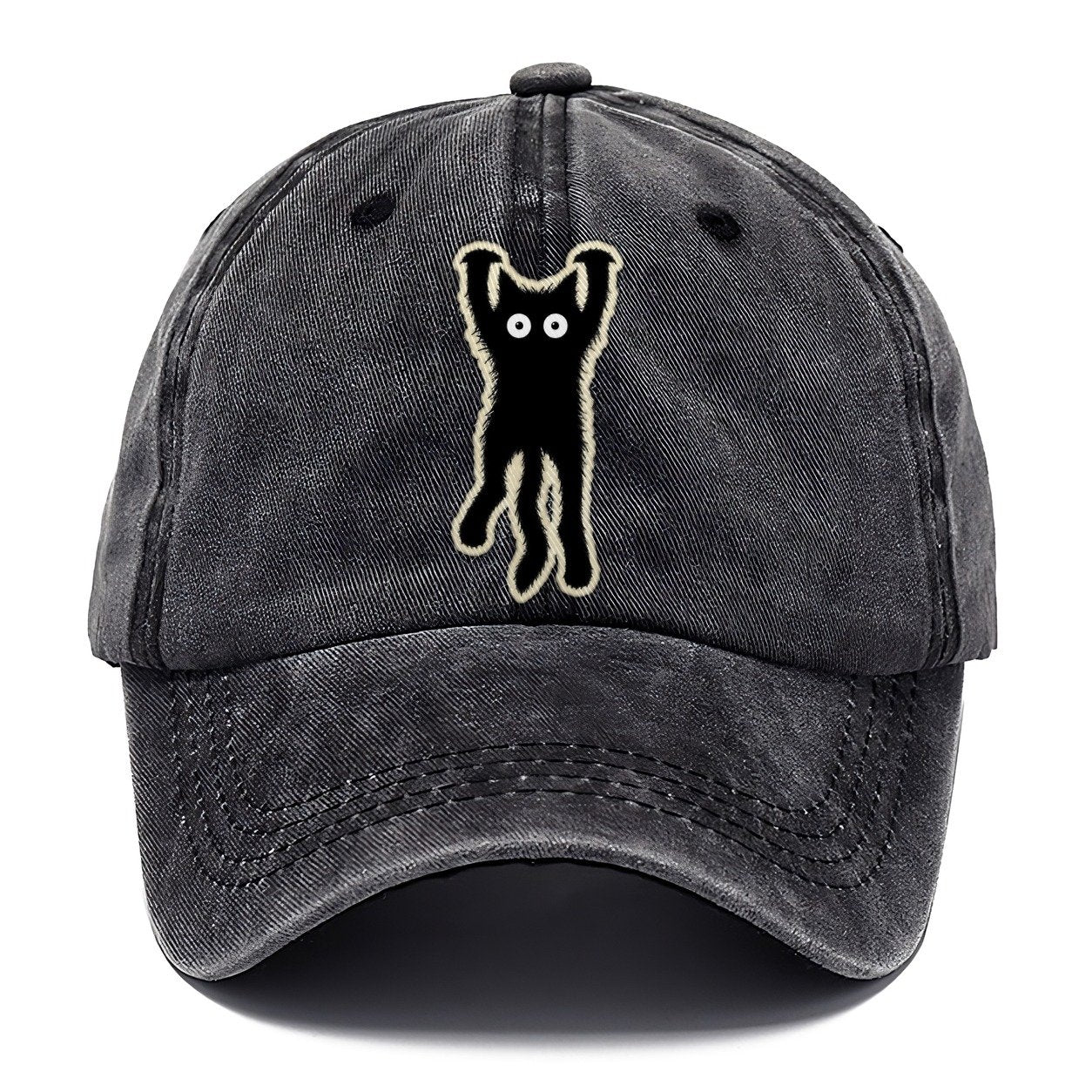 Dangling Startled Black Cat Classic Cap – Graphite