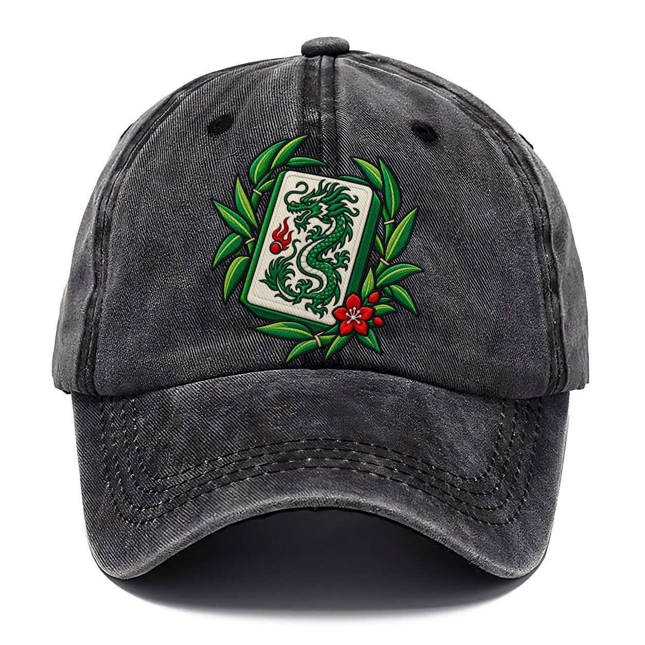 Green Dragon Mahjong Game Night Classic Cap – Graphite