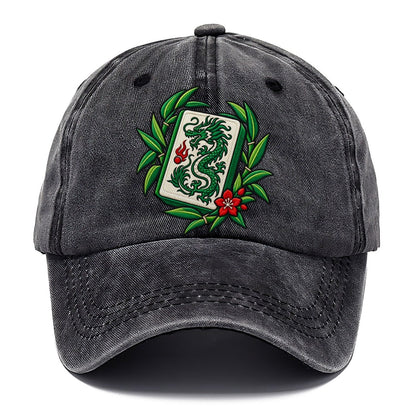 Green Dragon Mahjong Game Night Classic Cap – Graphite