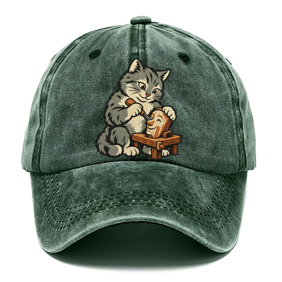 Cat Marionette Carver Sundown Familiars Classic Cap – Forest Mist