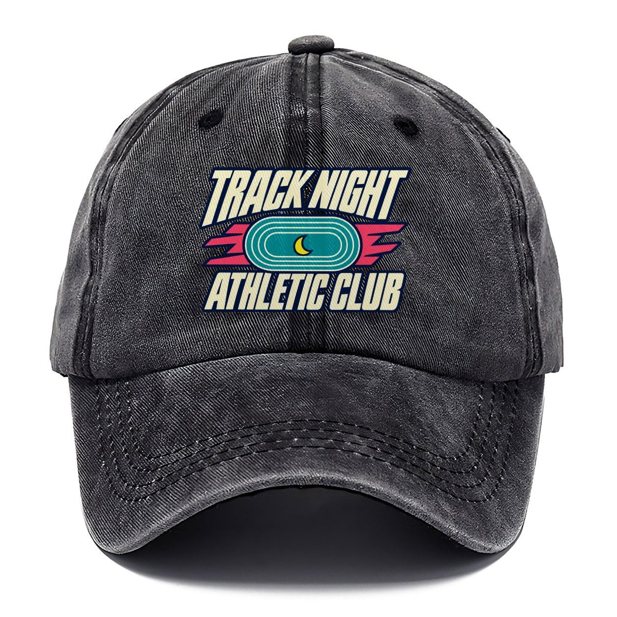 Track Night Athletic Club 90S Running Clubs Classic Cap – Graphite