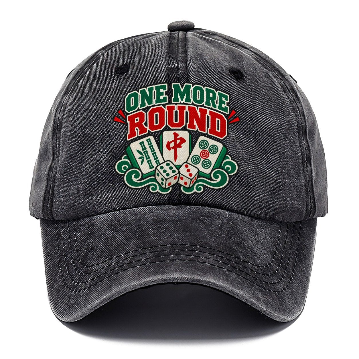 One More Round Mahjong Game Night Classic Cap – Graphite