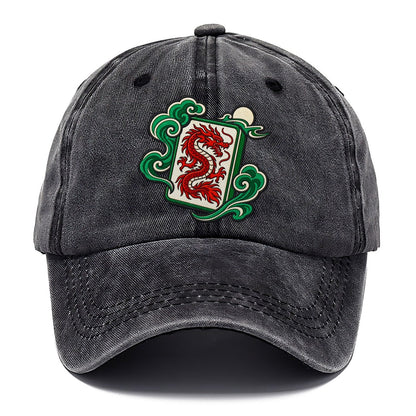 Red Dragon Mahjong Game Night Classic Cap – Graphite
