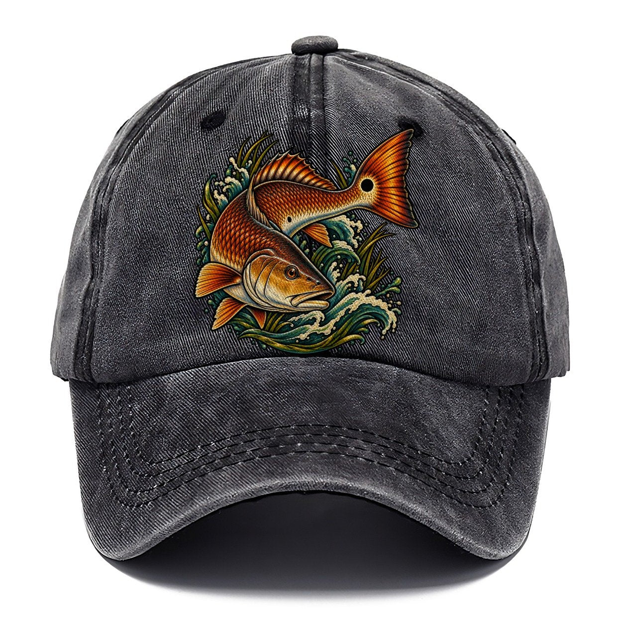 Redfish Tail Spot Fishing Club Classic Cap – Graphite