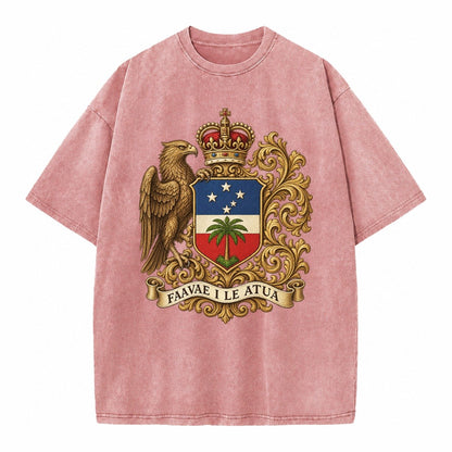 South Africa Springbok Emblem Springbok With Protea Green Go Vintage T-shirt – Dusty Rose