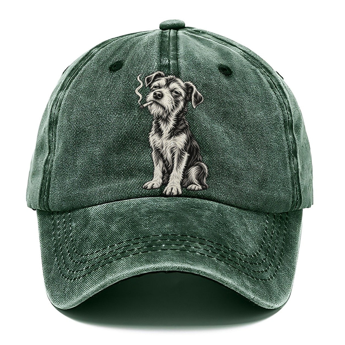 Smoking Terrier Dog Classic Cap – Forest Mist
