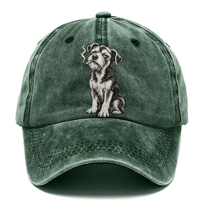 Smoking Terrier Dog Classic Cap – Forest Mist