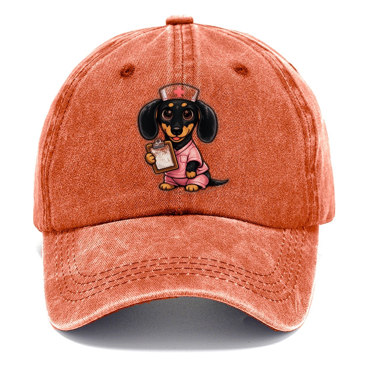 Dachshund Nurse Duty Classic Cap – Terracotta Clay