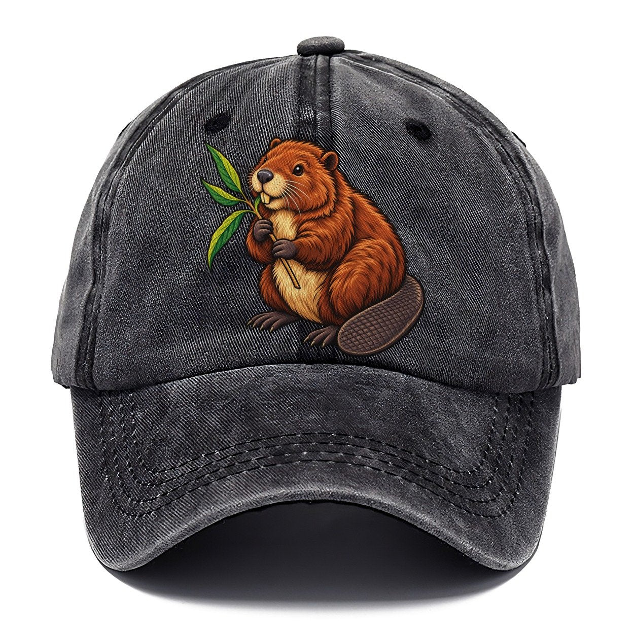 North American Beaver And Willow Sprig Canada Cultural Icons Classic Cap – Graphite