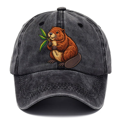 North American Beaver And Willow Sprig Canada Cultural Icons Classic Cap – Graphite