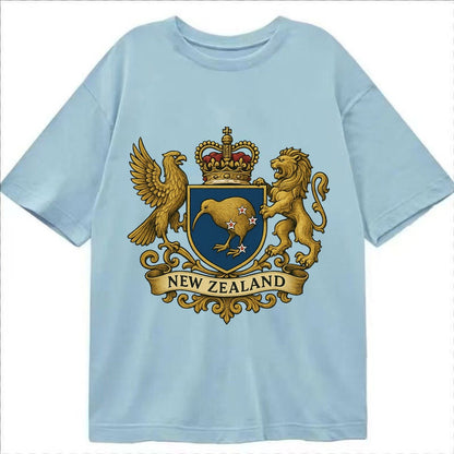 New Zealand Heritage Badge Kiwi With Southern Cross Styling Classic T-shirt – Light Blue