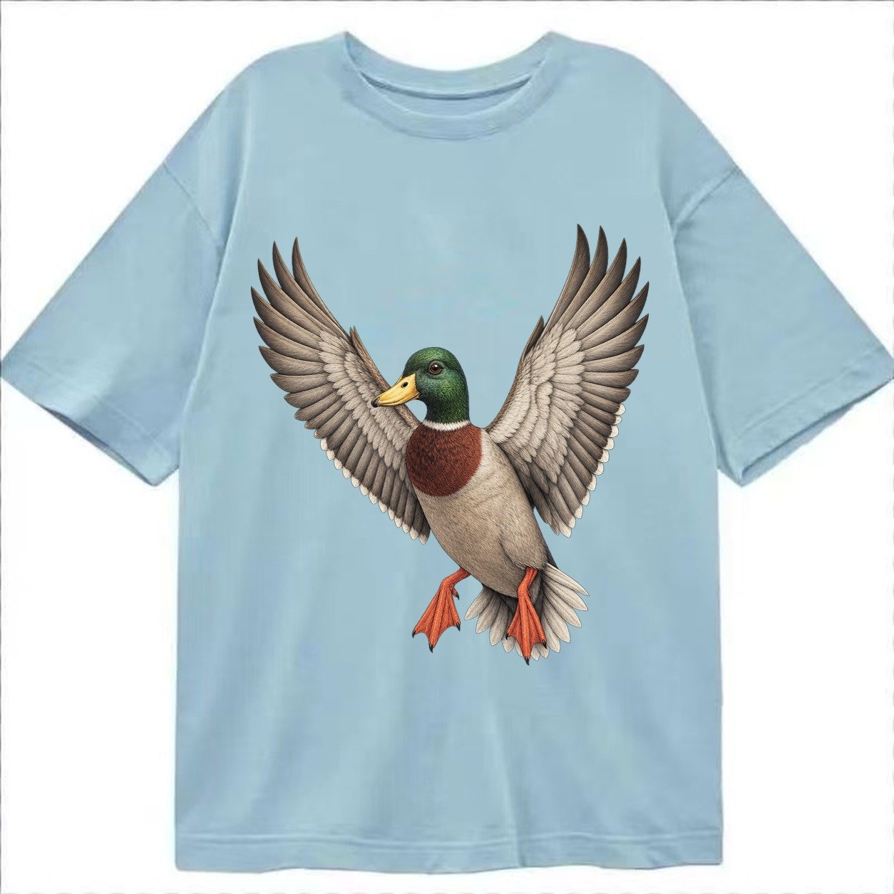 Mallard In Flight Classic T-shirt – Light Blue