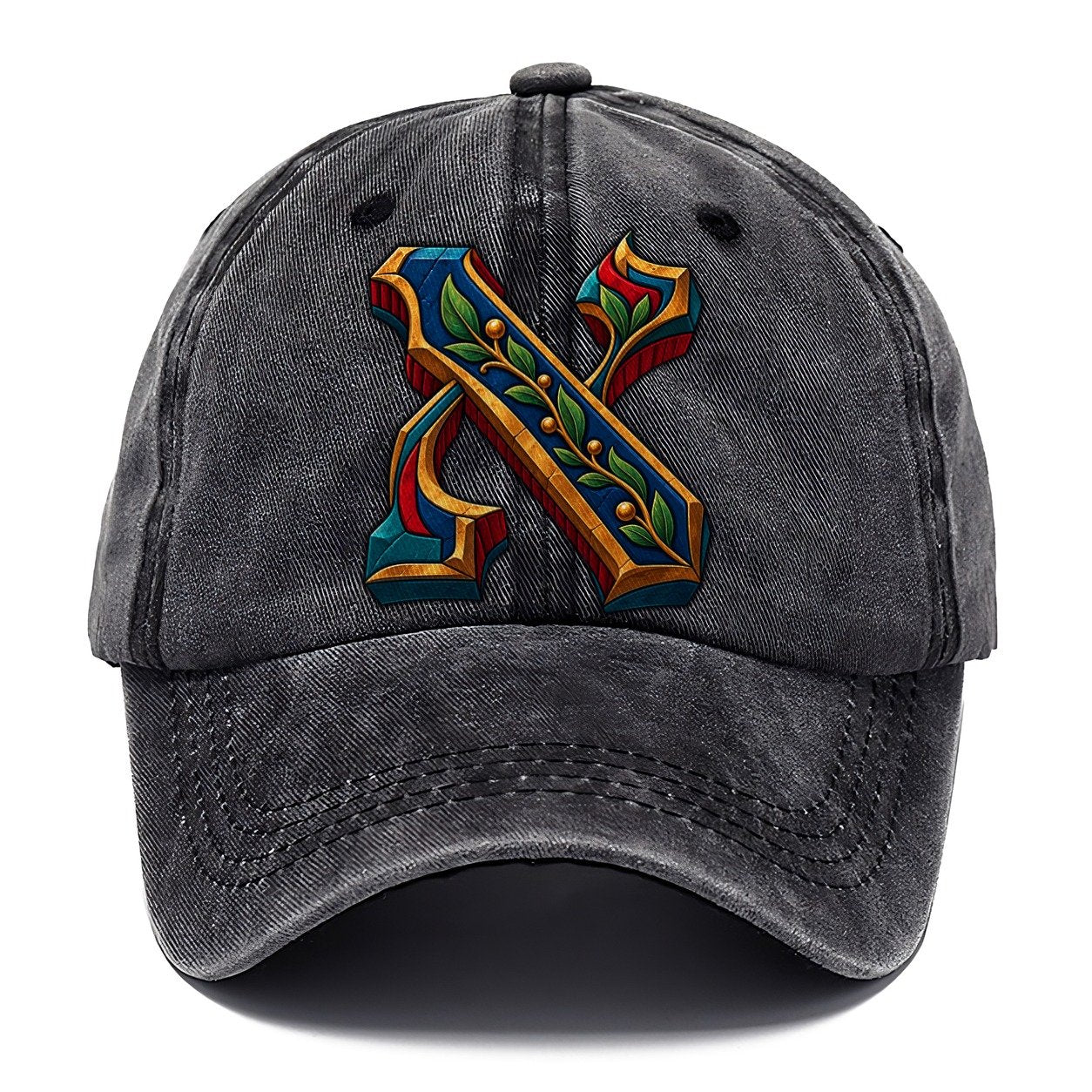 Aleph Letter Monogram Judaism Heritage Classic Cap – Graphite